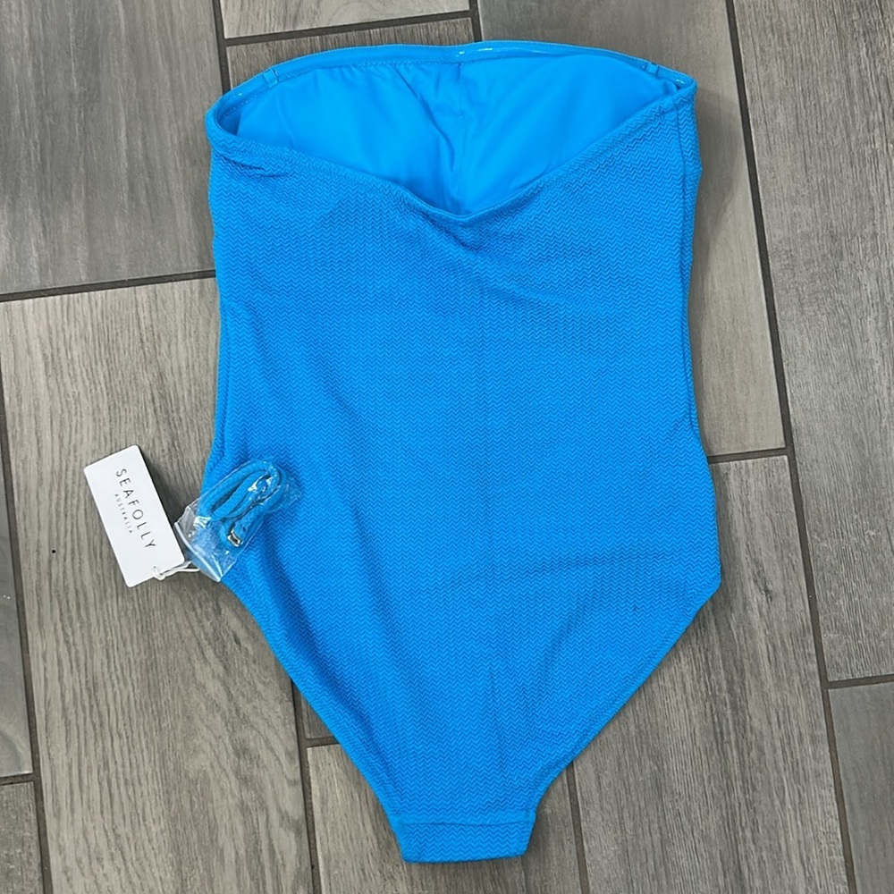 Seafolly Women's Standard Bandeau One Piece Swimsuit with High Cut Leg - Picture 8 of 9